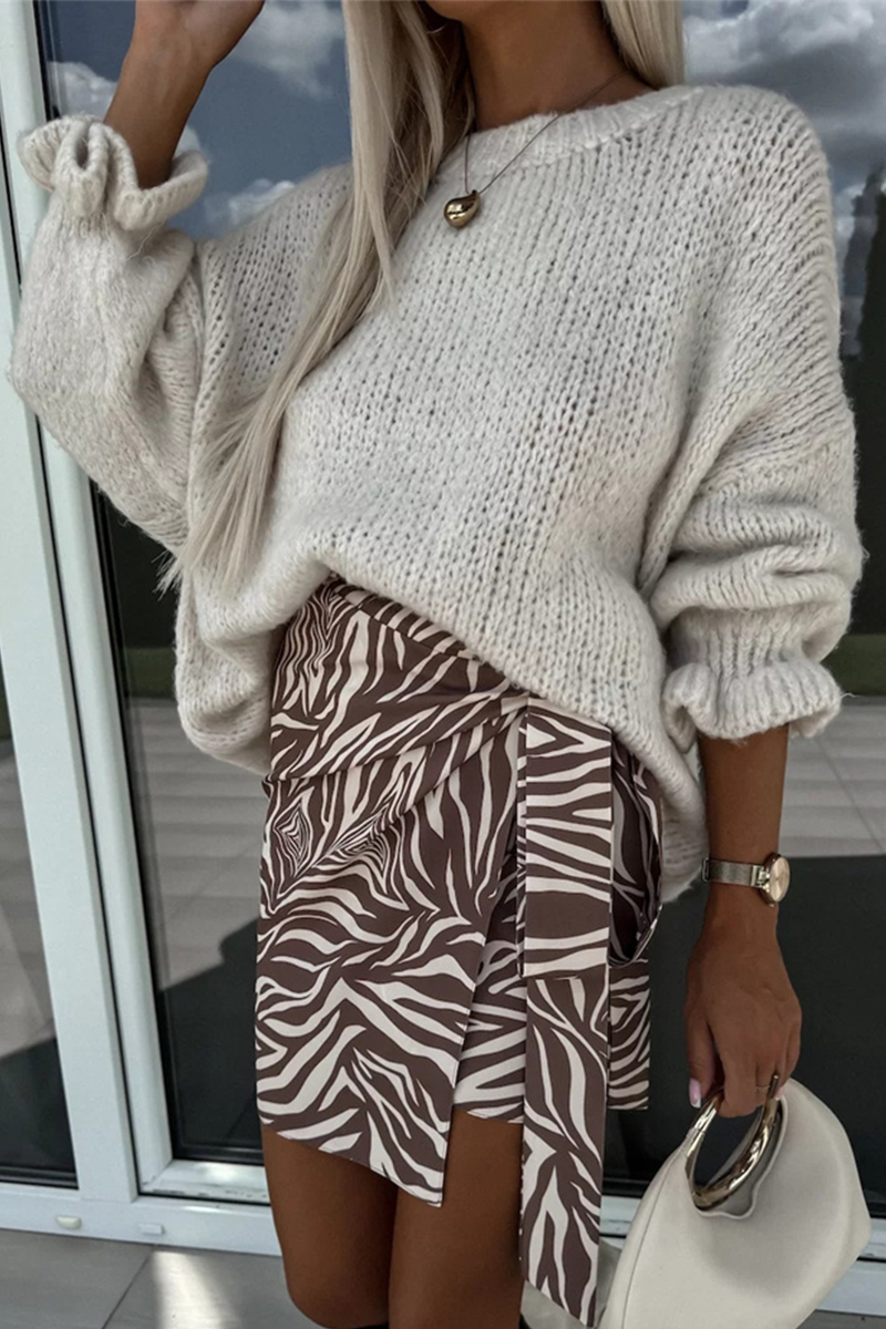 Bohonini Casual Ruffle Weave O Neck Sweater in 4 Colors