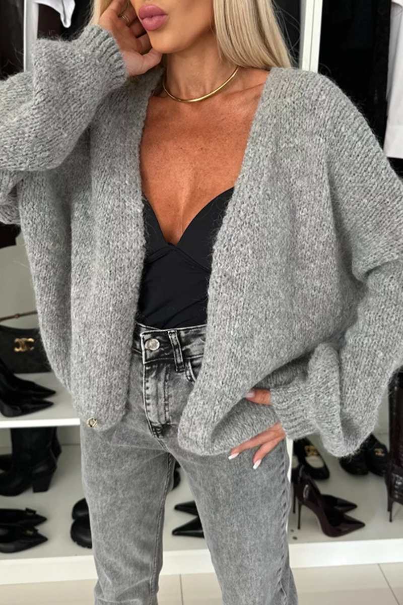 Bohonini Casual V Neck Knitted Jacket for Everyday Style