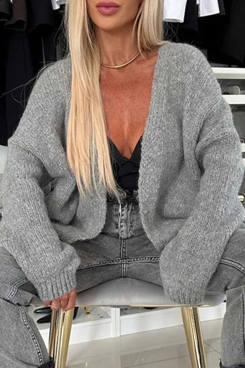 Bohonini Casual V Neck Knitted Jacket for Everyday Style