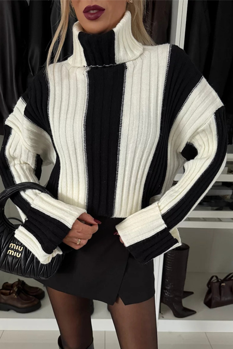 Bohonini Casual Stripe Turtleneck Sweater for Effortless Style