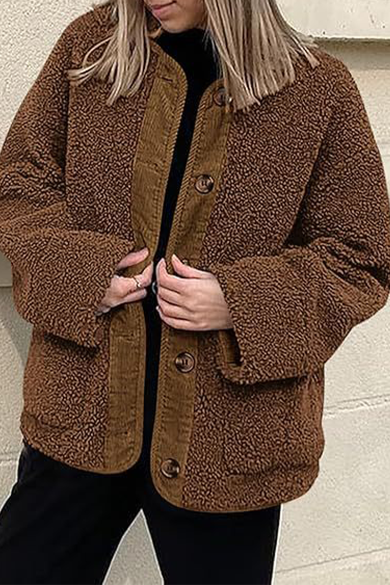 Stylish Contrast Pocket O Neck Blazer Jacket in 6 Colors