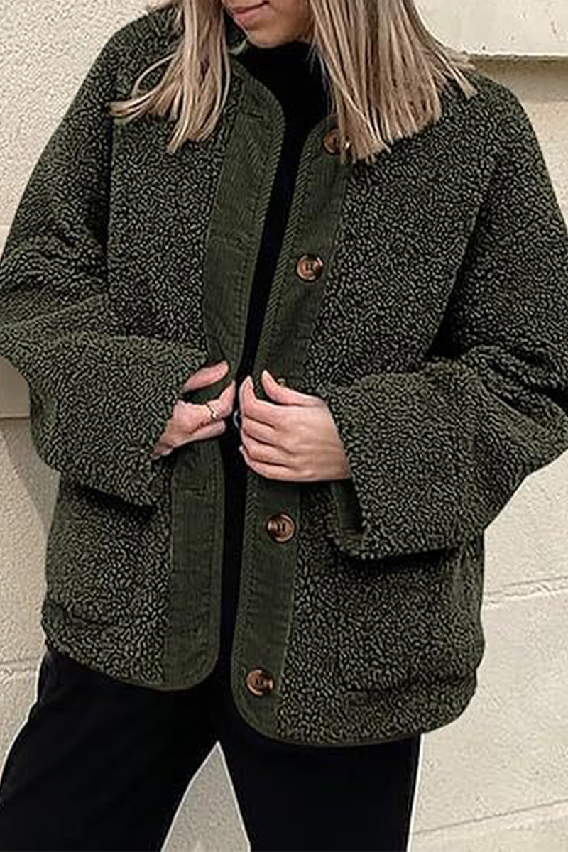 Stylish Contrast Pocket O Neck Blazer Jacket in 6 Colors