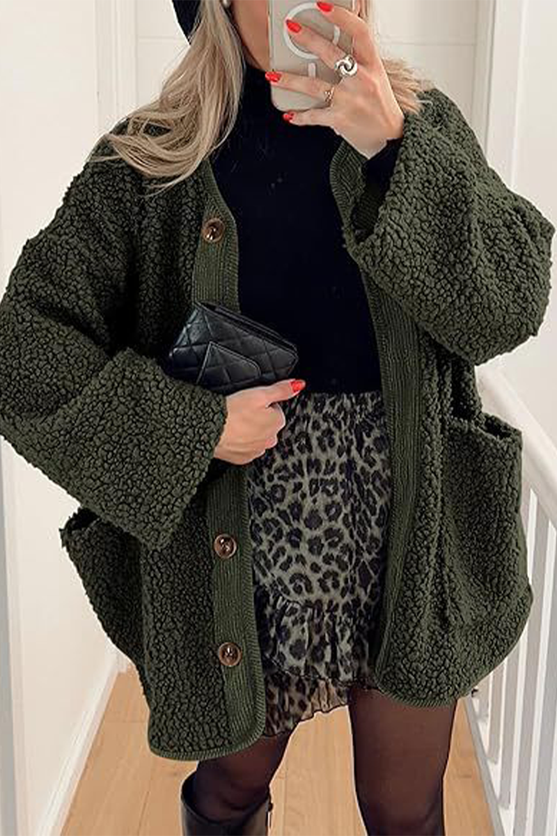 Stylish Contrast Pocket O Neck Blazer Jacket in 6 Colors