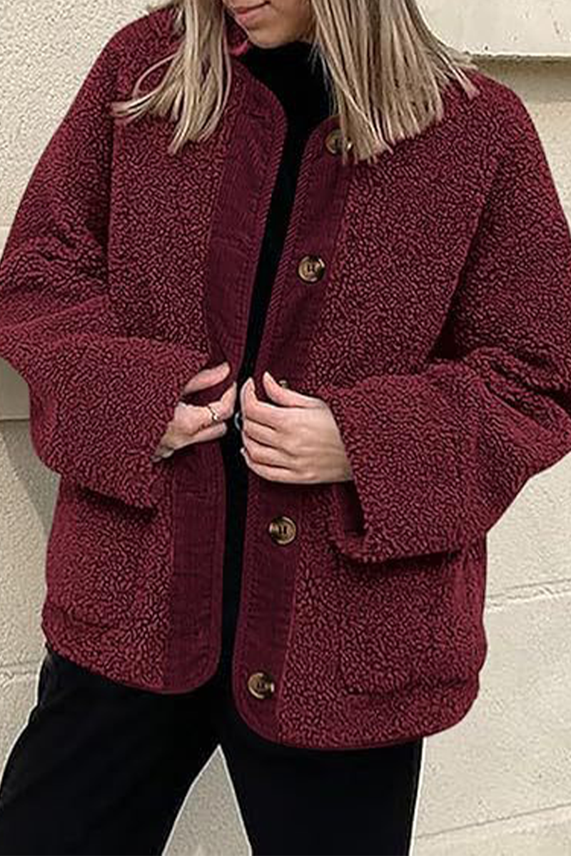 Stylish Contrast Pocket O Neck Blazer Jacket in 6 Colors