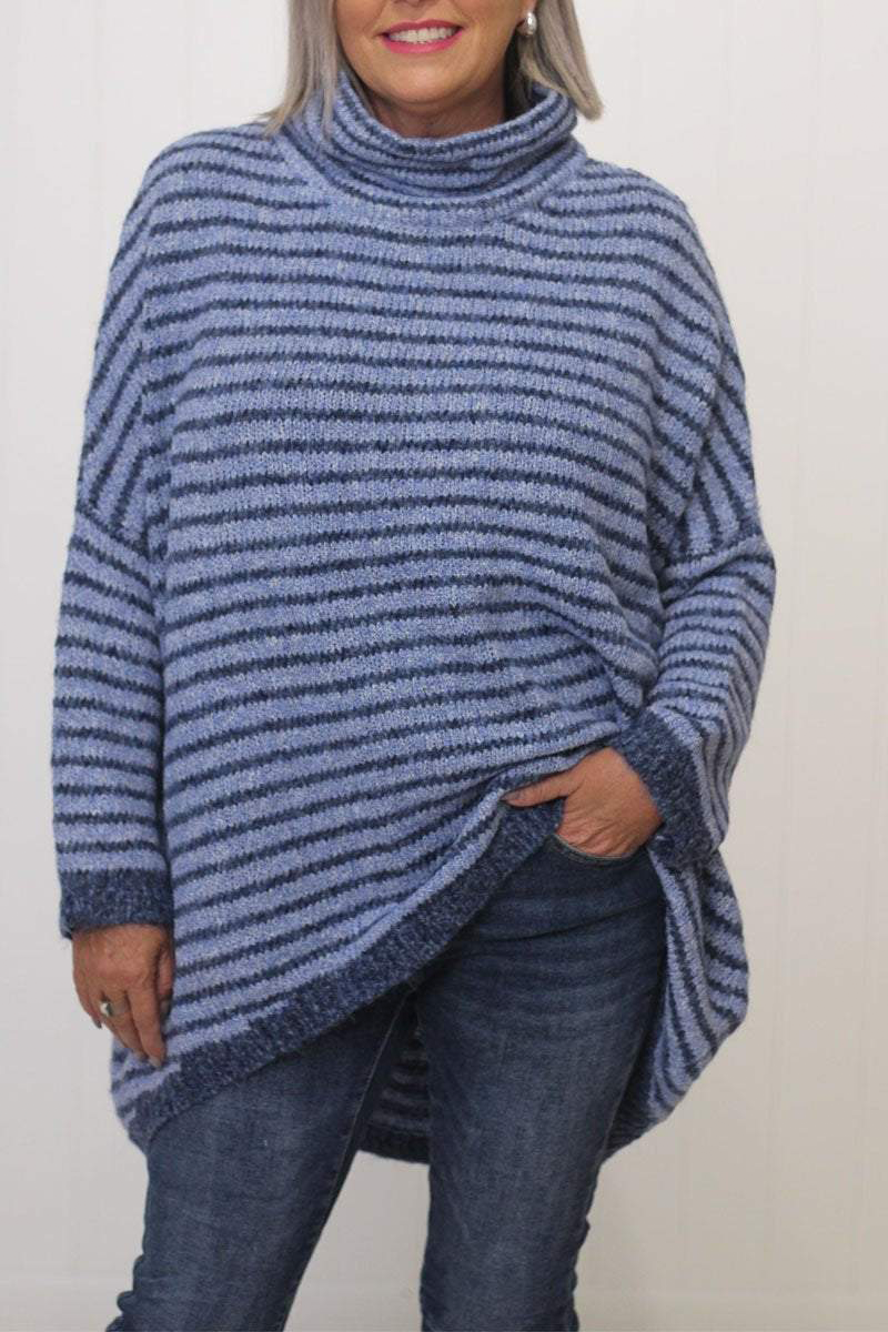 Bohonini Casual Stripe Turtleneck Sweater in 5 Colors