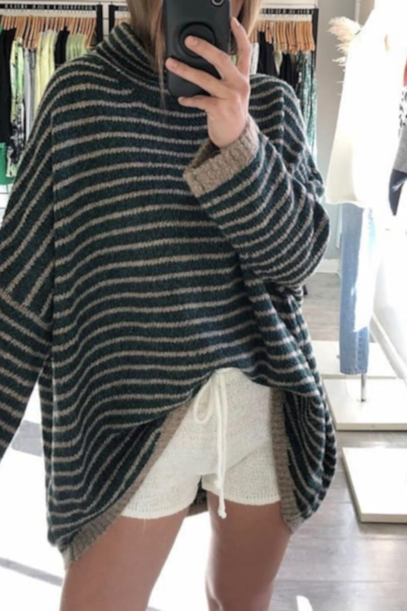 Bohonini Casual Stripe Turtleneck Sweater in 5 Colors