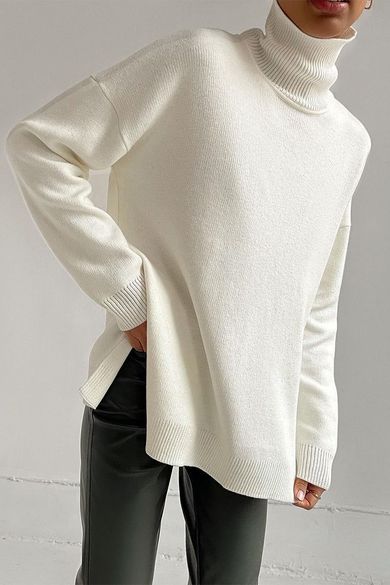Flornana Casual Solid Color Turtleneck Sweater Collection