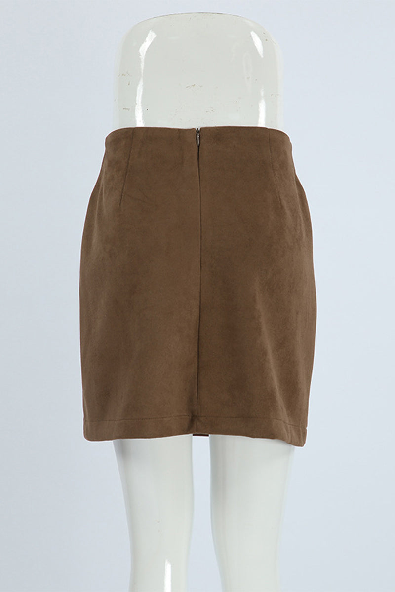 Casual Street Zipper Regular Solid Color Bottoms - Fashionpara