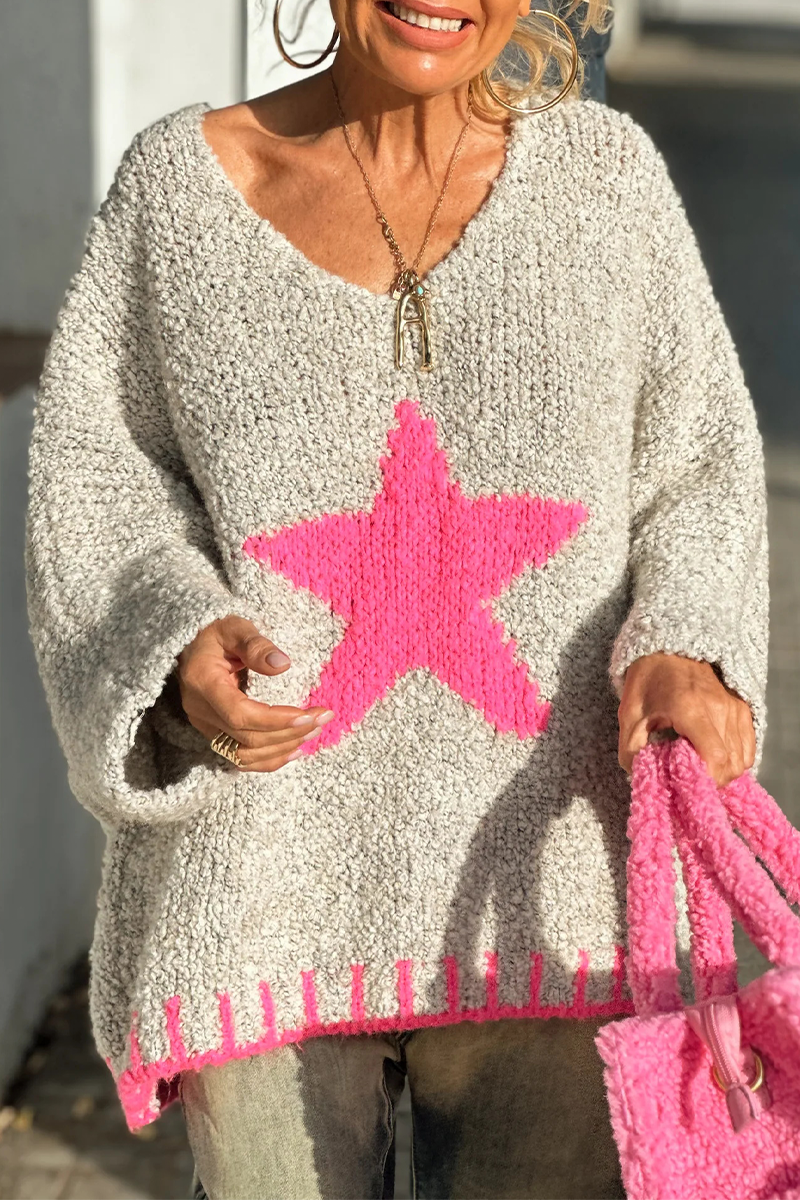 Bohonini Contrast Weave V Neck Sweater for Effortless Style