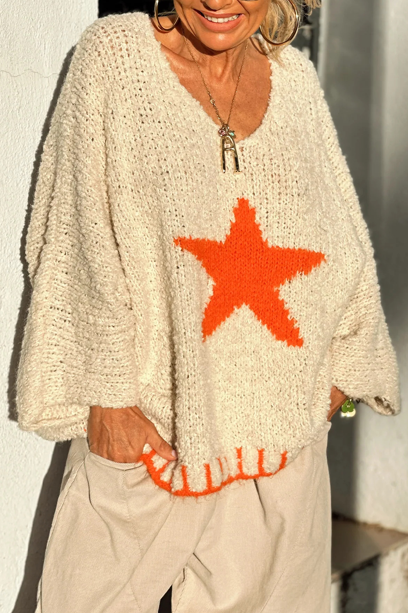 Bohonini Contrast Weave V Neck Sweater for Effortless Style