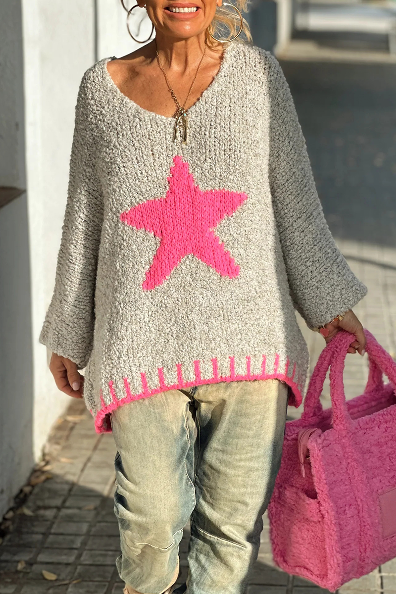 Bohonini Contrast Weave V Neck Sweater for Effortless Style