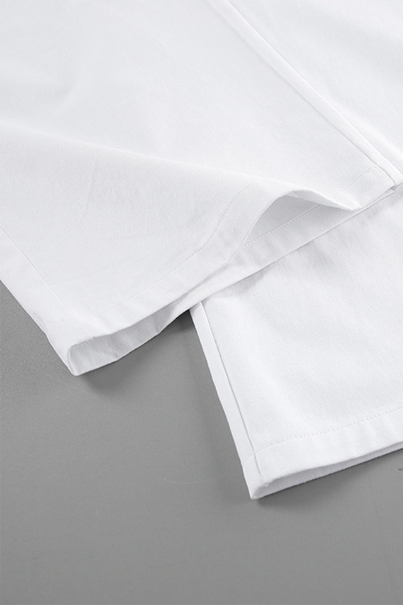 Casual Street Pocket Straight High Waist Straight Bottoms - Fashionpara