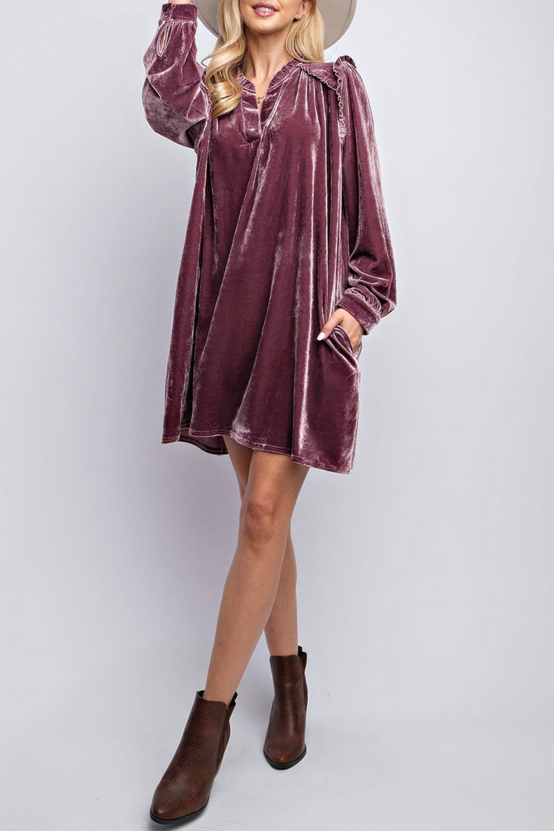 Casual Stringy Selvedge V Neck A Line Dresses(3 Colors) - Fashionpara