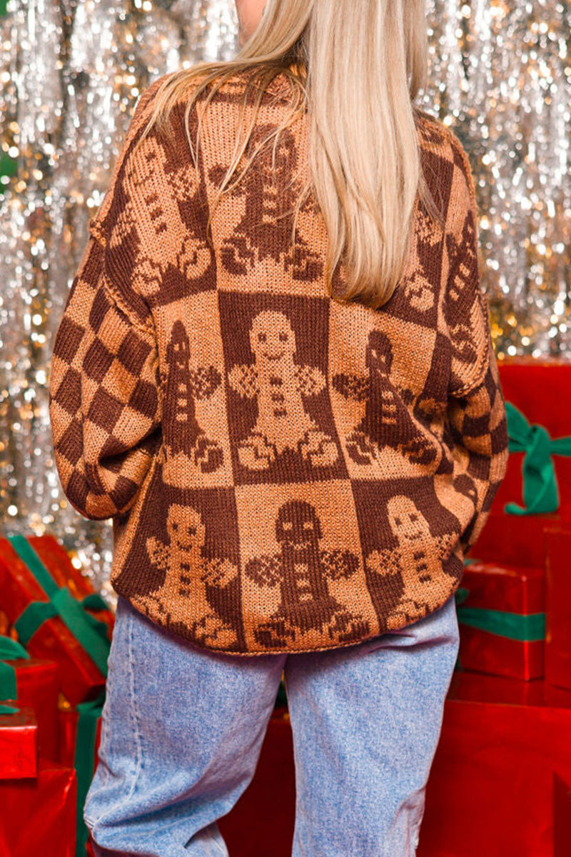 Bohonini Plaid Patchwork O Neck Sweater for Stylish Comfort