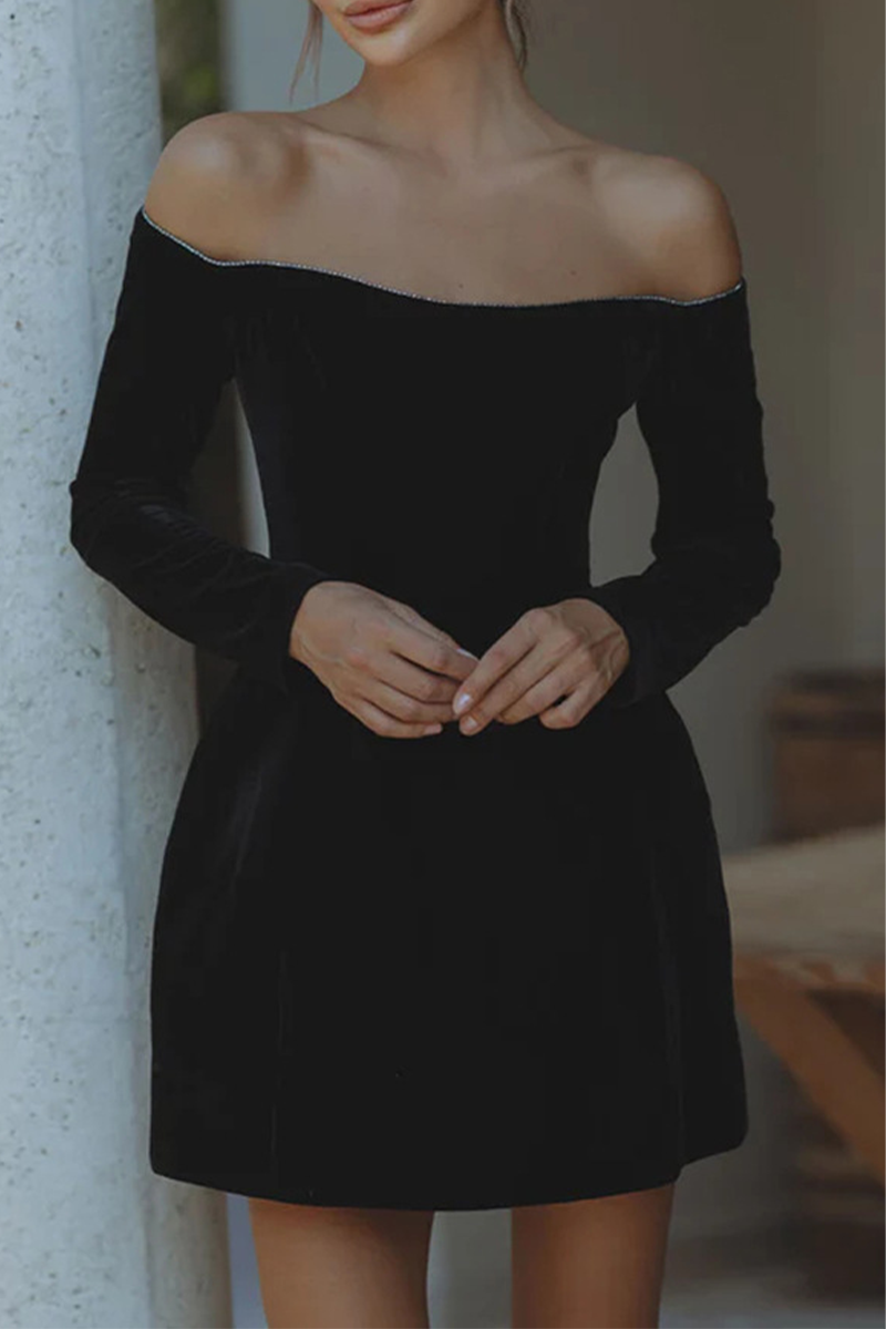 Sexy Rhinestone Decor Off Shoulder Princess Dresses - Fashionpara