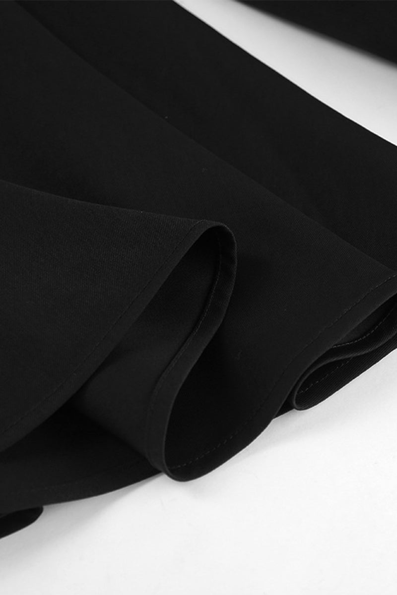 Elegant Patchwork Zipper Peter Pan Collar A Line Dresses - Fashionpara