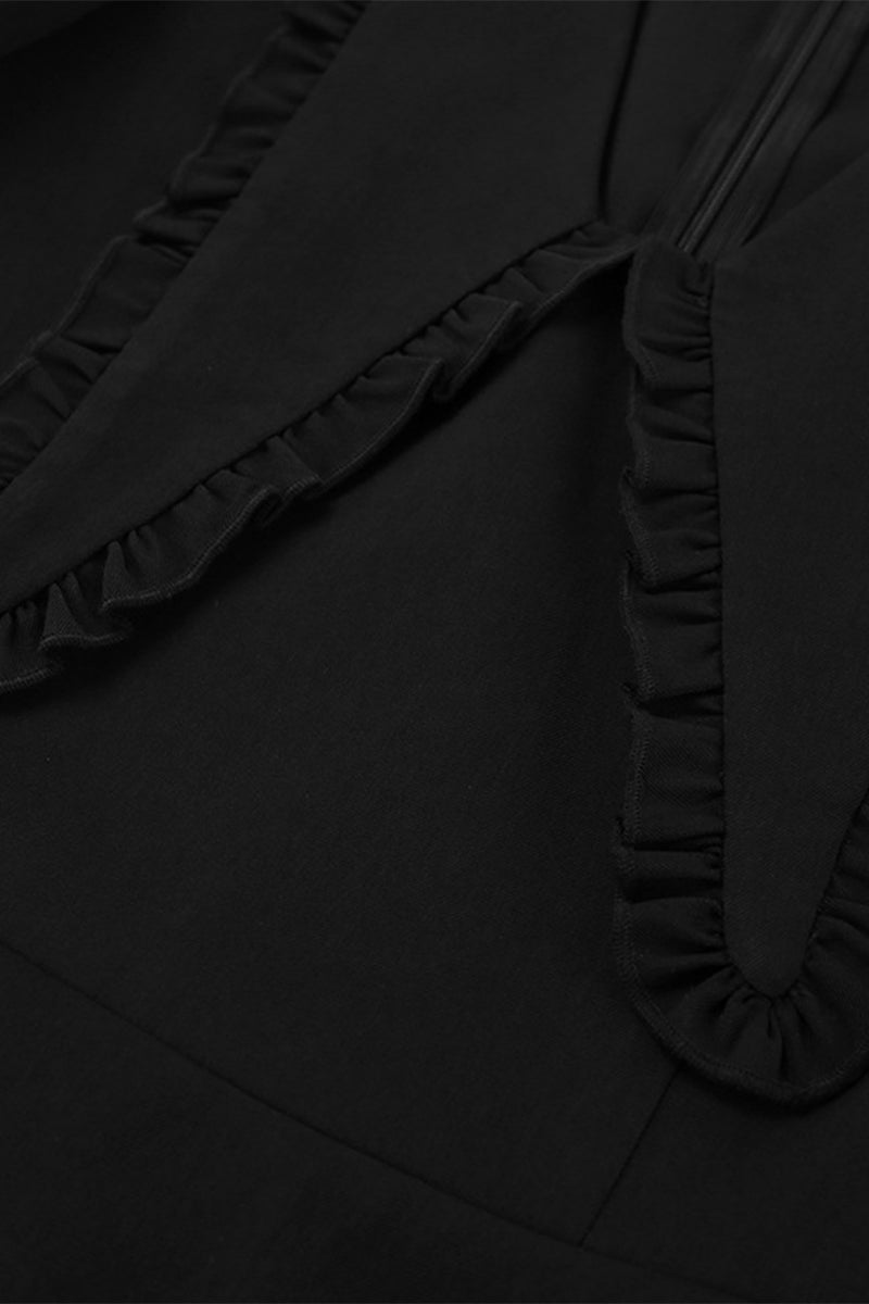 Elegant Patchwork Zipper Peter Pan Collar A Line Dresses - Fashionpara