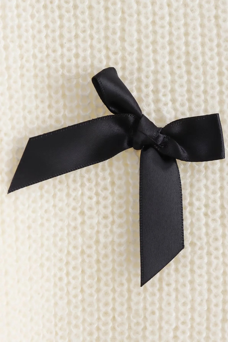 Bohonini Casual Bow Patchwork Contrast Sweater for Elegance