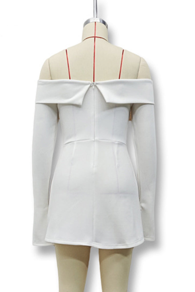 Sexy Patchwork Off Shoulder A Line Dresses(3 Colors) - Fashionpara