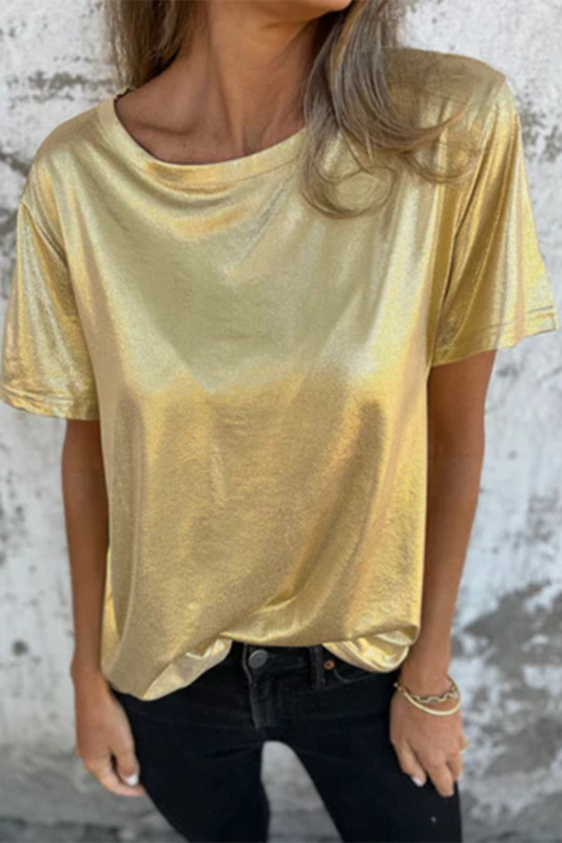 Casual Solid Color O Neck T-Shirts(5 Colors) - Fashionpara