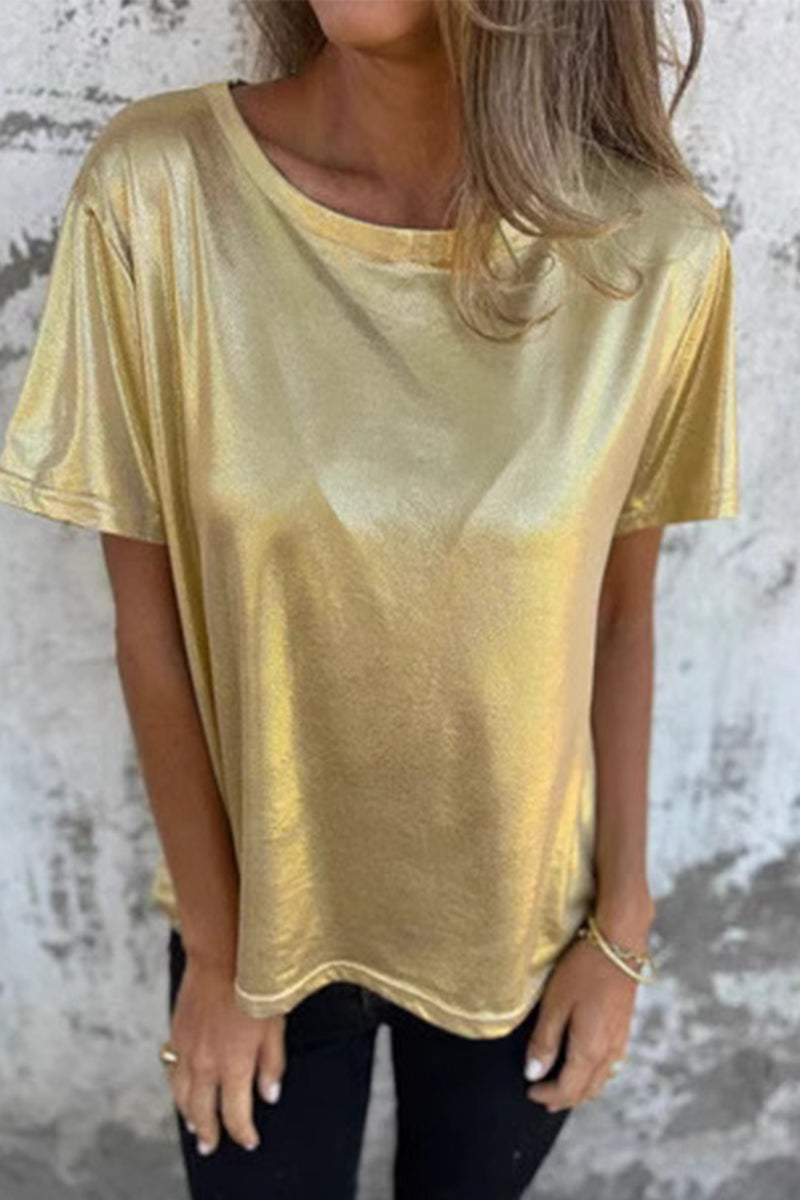 Casual Solid Color O Neck T-Shirts(5 Colors) - Fashionpara