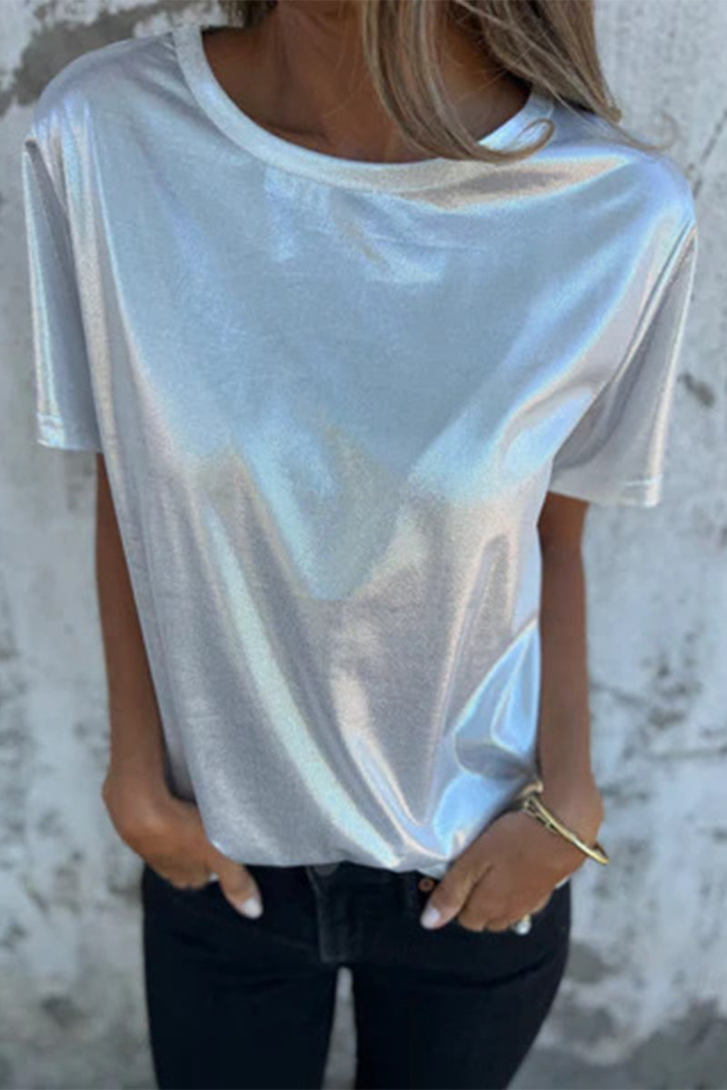 Casual Solid Color O Neck T-Shirts(5 Colors) - Fashionpara