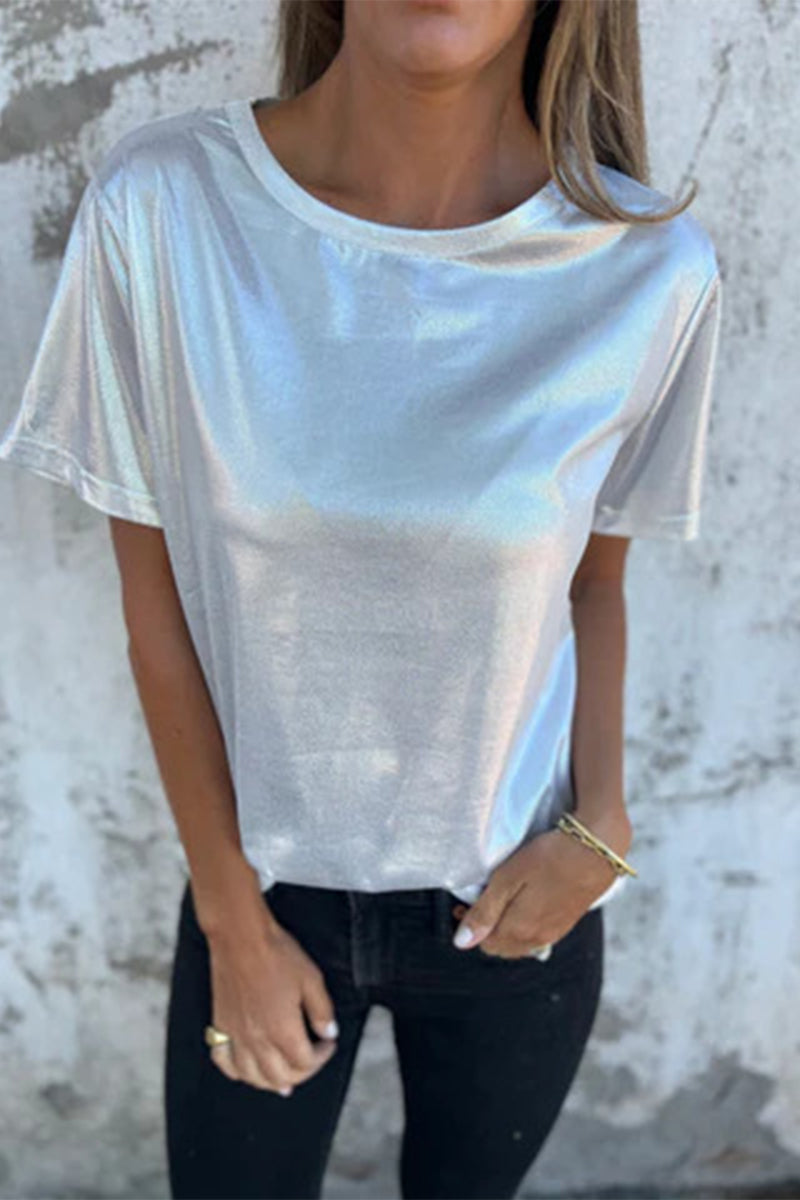 Casual Solid Color O Neck T-Shirts(5 Colors) - Fashionpara