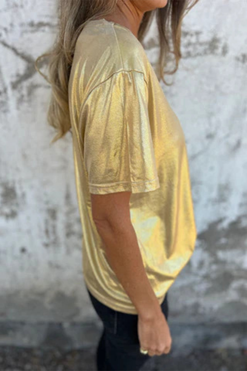 Casual Solid Color O Neck T-Shirts(5 Colors) - Fashionpara