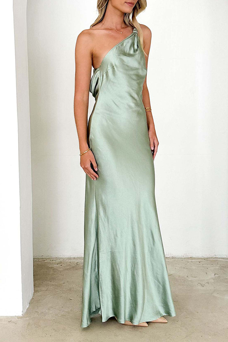 Sexy Backless Adjustable Sloping Shoulder Long Dresses - Fashionpara