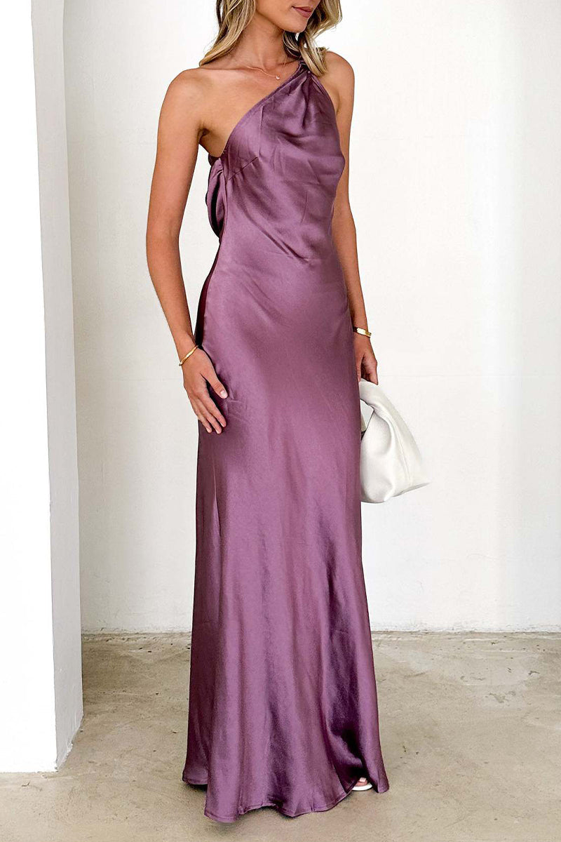 Sexy Backless Adjustable Sloping Shoulder Long Dresses - Fashionpara