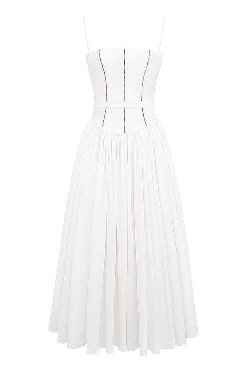 Patchwork Sling V-Neck A-Line Midi Dress - View 10