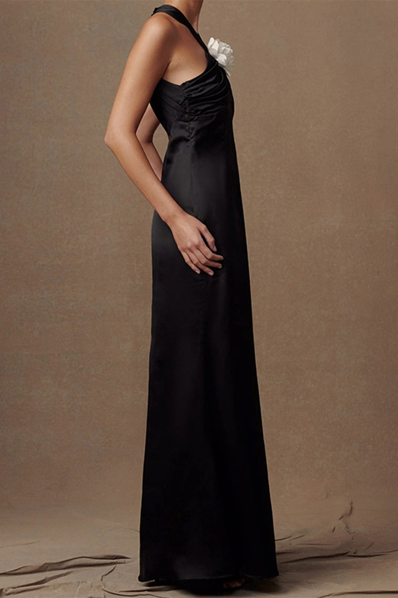Sexy Backless Flower Shape Halter Long Dresses - Fashionpara