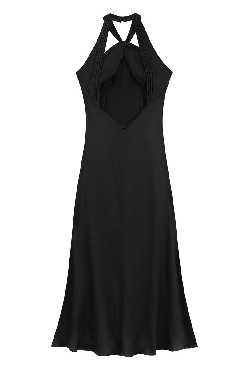 Sexy Backless Flower Shape Halter Long Dresses - Fashionpara