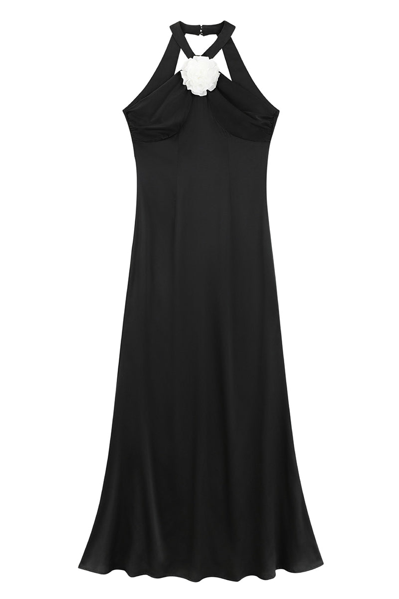 Sexy Backless Flower Shape Halter Long Dresses - Fashionpara