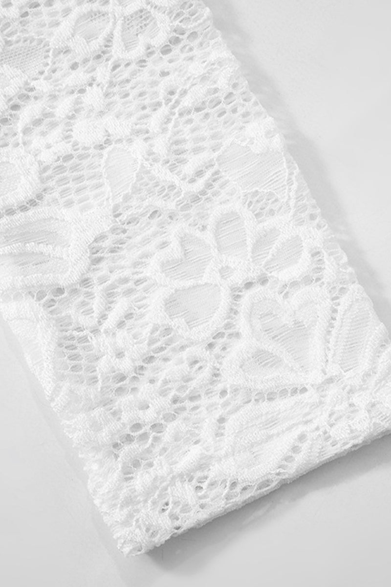 Sexy Lace See-Through O Neck A Line Dresses - Fashionpara