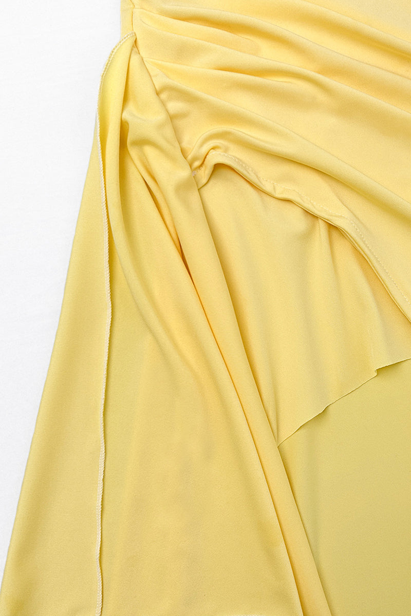 Sexy Slit Flounce Strapless Evening Dresses - Fashionpara