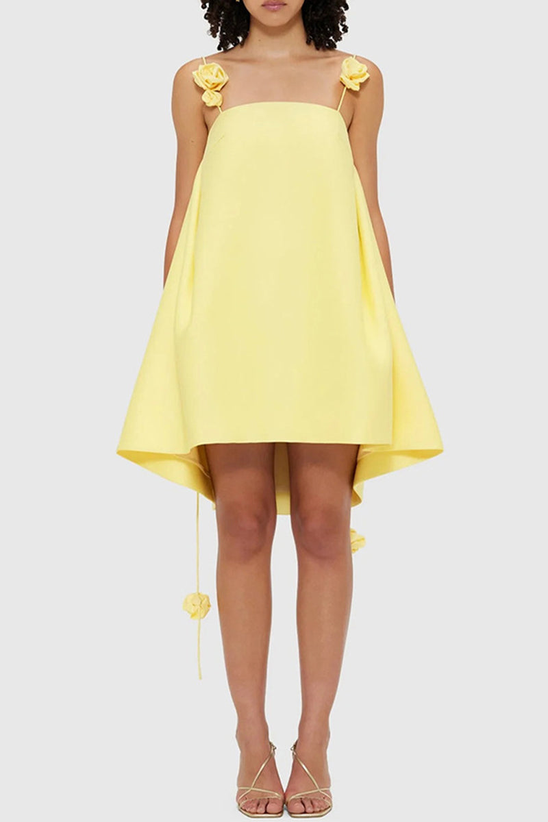 Sexy Flower Shape Square Neck Sling Dresses - Fashionpara