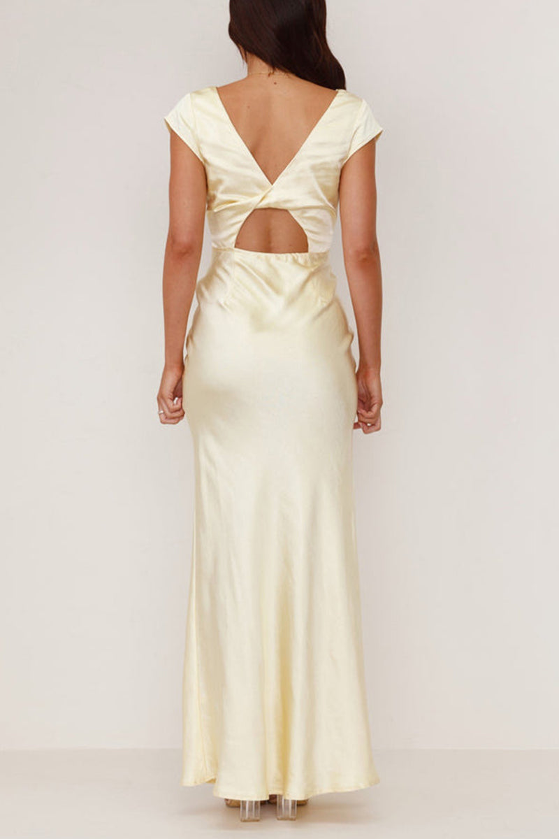 Sexy Backless V Neck Long Dresses(3 Colors) - Fashionpara