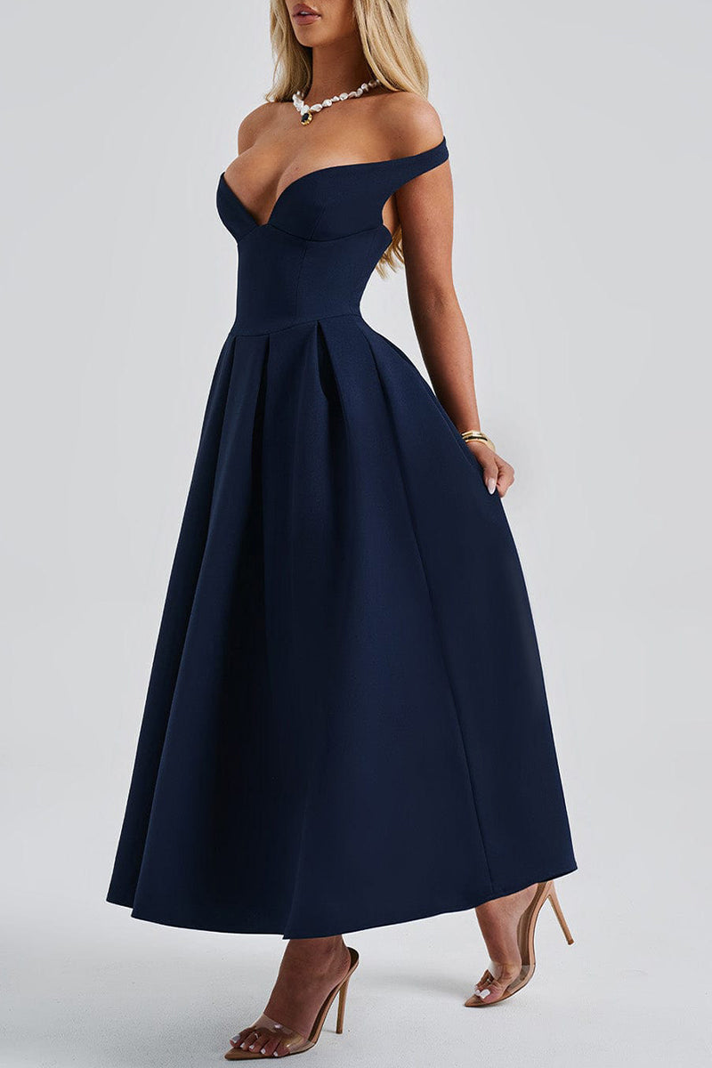 Sexy Backless V Neck Evening Dresses - Fashionpara