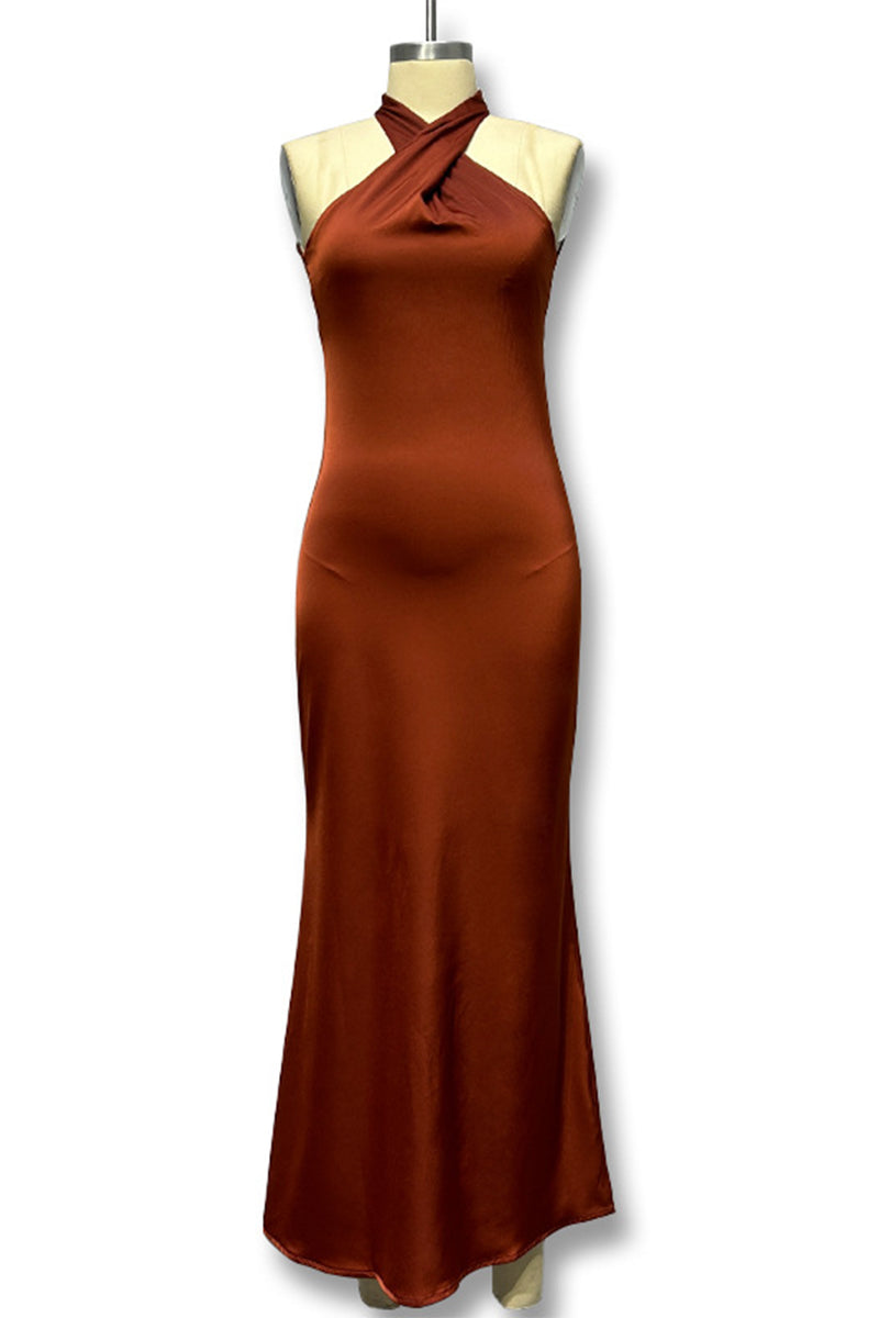 Elegant Backless Fishtail Halter Fishtail Dresses - Fashionpara