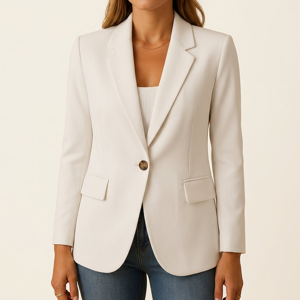Single Button Notch Lapel Blazer