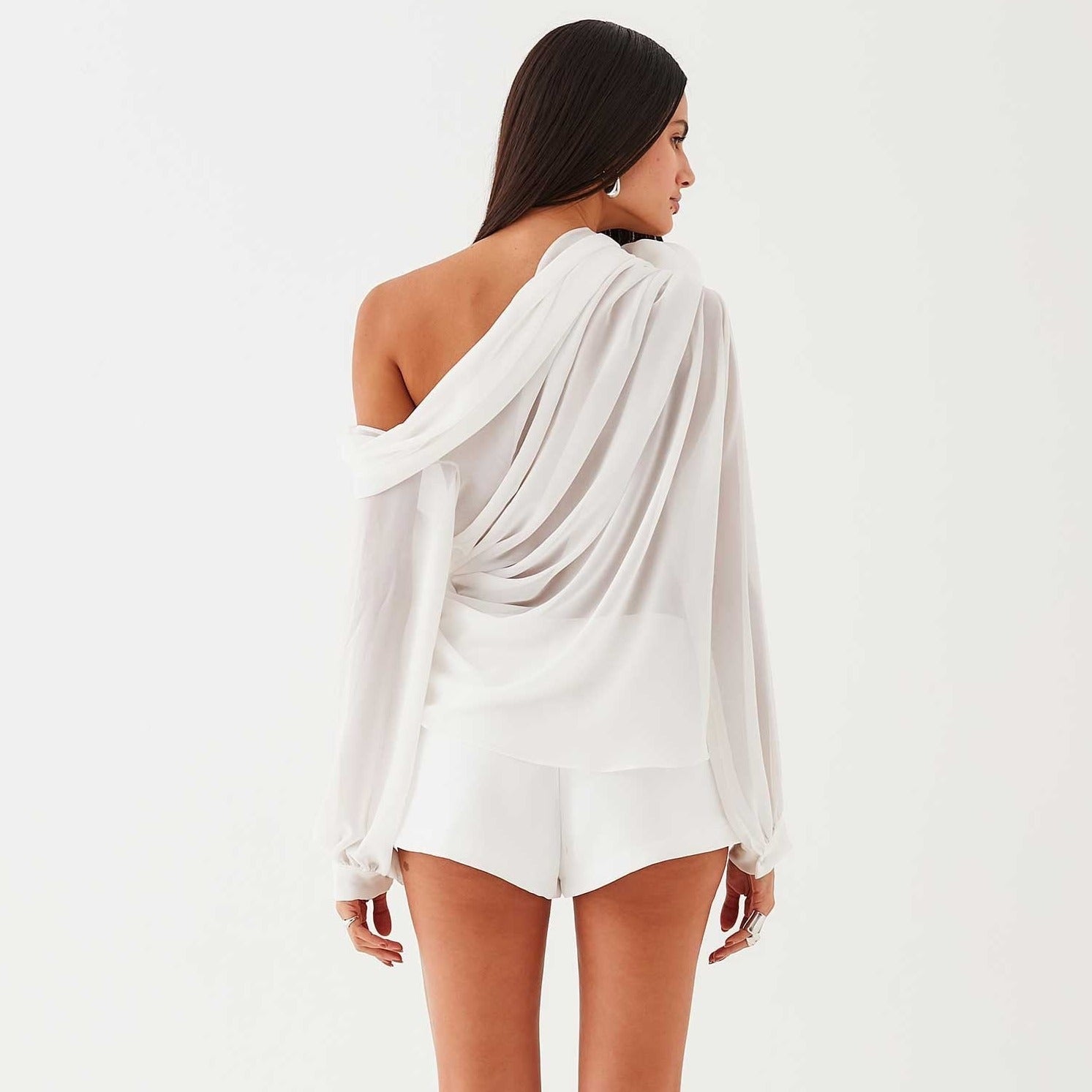 Fabulous Fluidity Asymmetrical Draped Blouse
