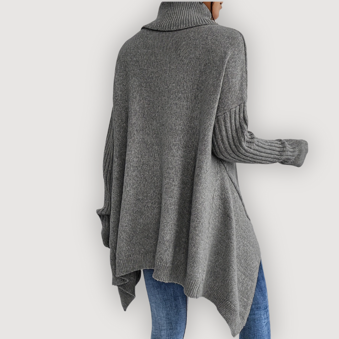 Turtleneck Long Sleeve High Low Oversized Sweater 24