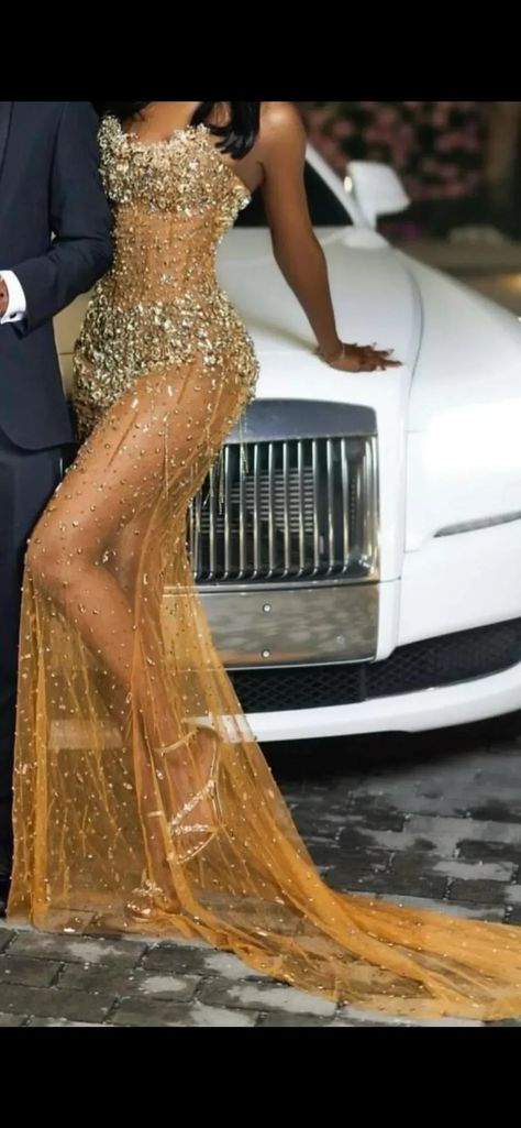 Sexy Gold Prom Party Dress Beaded Evening Dress 19th Birthday Outfit - Fashionpara