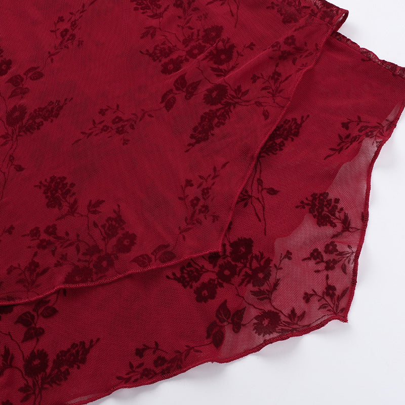 Beverly Mini Dress-Maroon