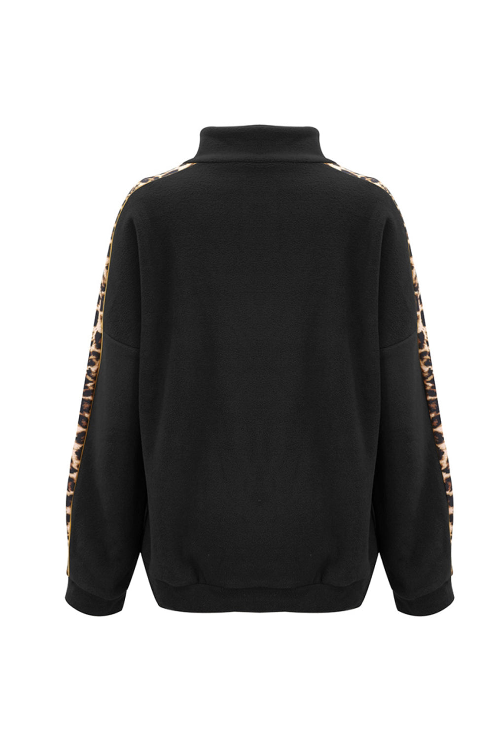 Long Sleeve Leopard Print Stitching Top