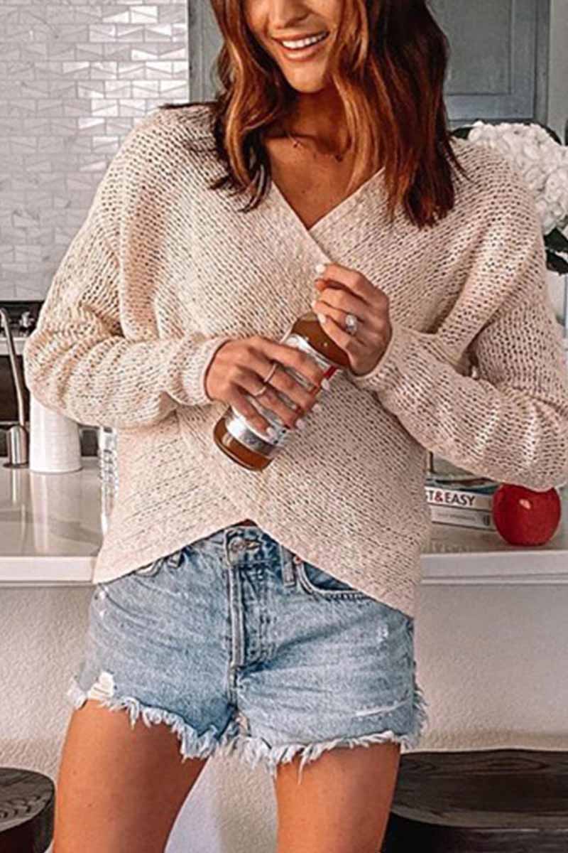 Florcoo Classic V-neck Knitted Sweater for Effortless Style