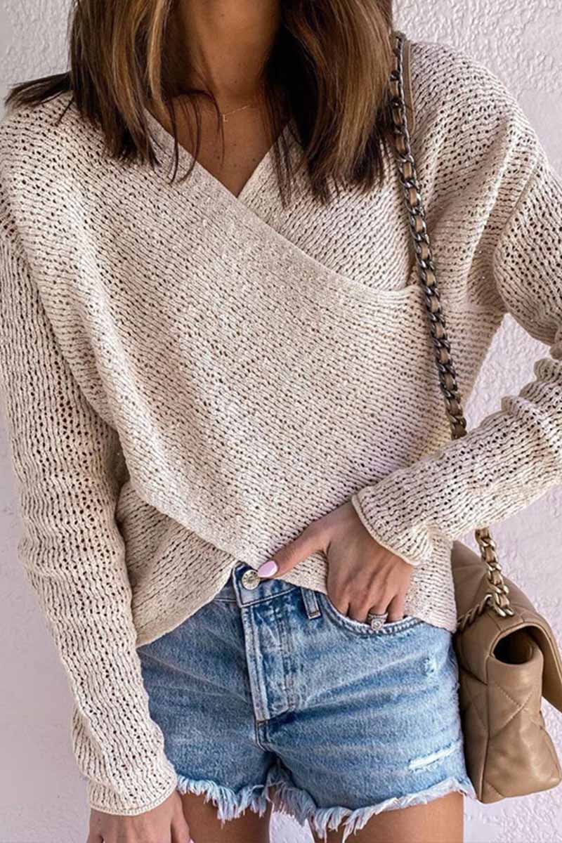 Florcoo Classic V-neck Knitted Sweater for Effortless Style