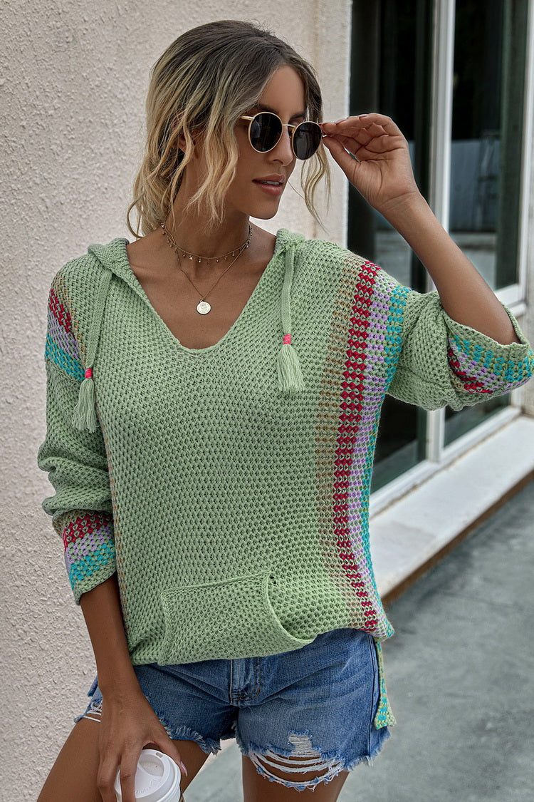 Hooded Long-sleeved Pullover