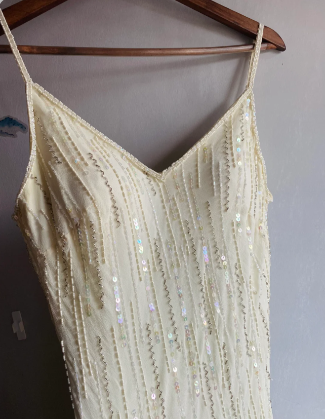 Dreamy White Mermaid Beaded 3D Petal Sequin Long Prom Dress Evening Dress P4181